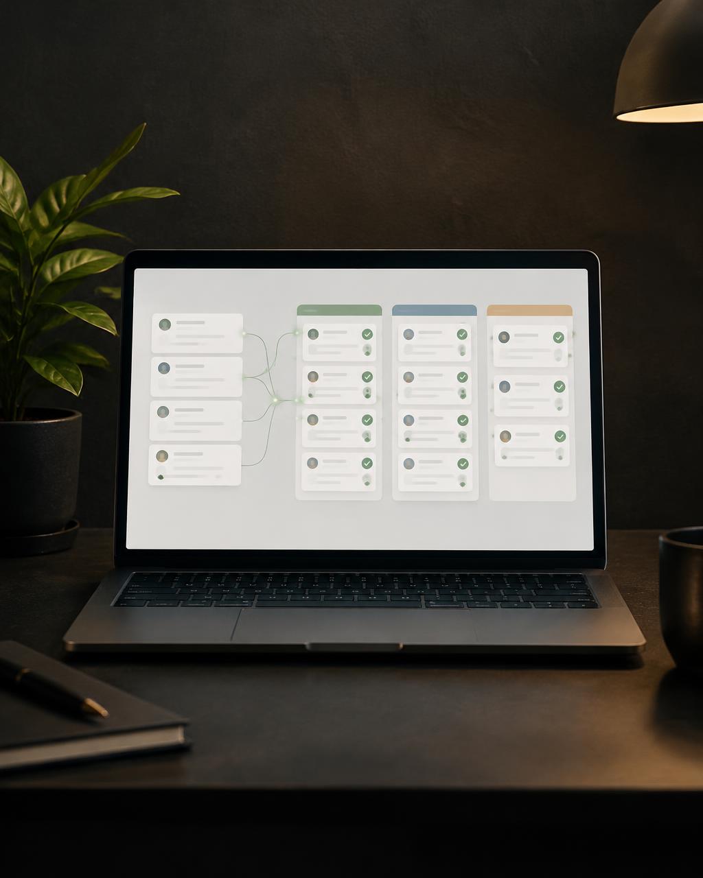 Laptop sortiert Anfragen automatisch